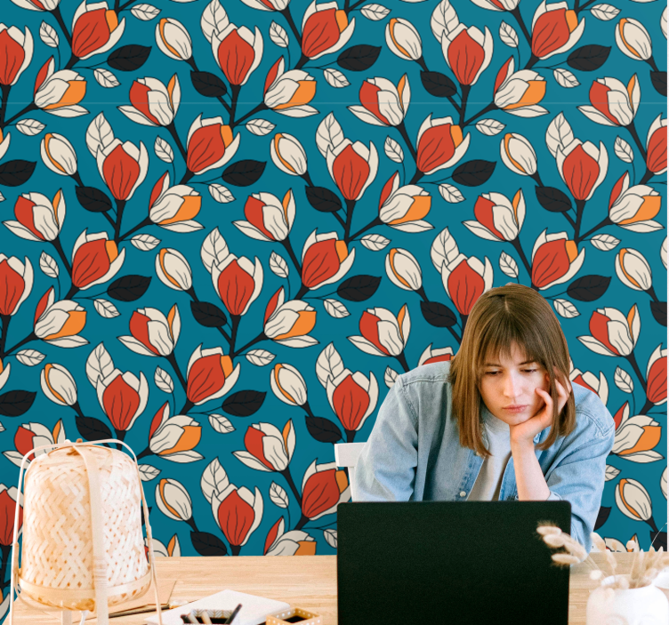 Tapete Esszimmer Sommerliche blumenmotive - TenStickers