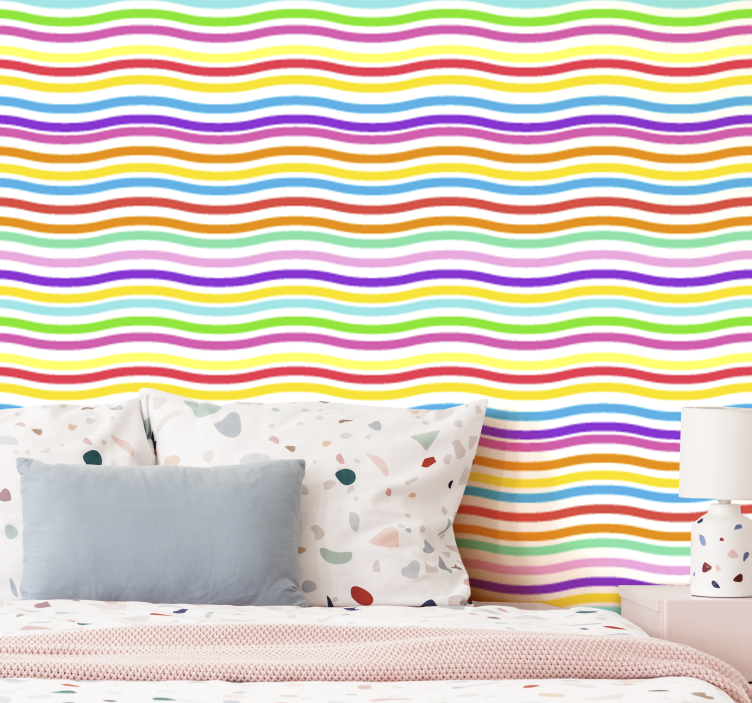 Tapete Jugendzimmer Regenbogenstreifen - TenStickers