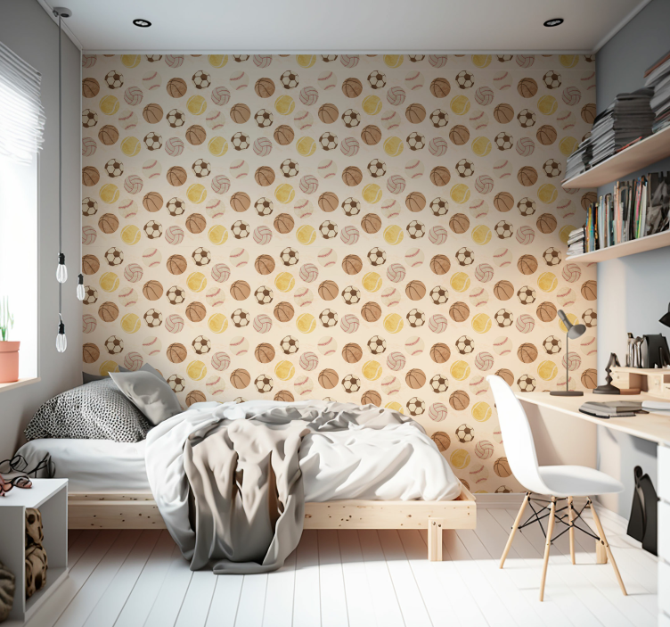 Tapete Jugendzimmer Vintage-Bälle-Muster - TenStickers