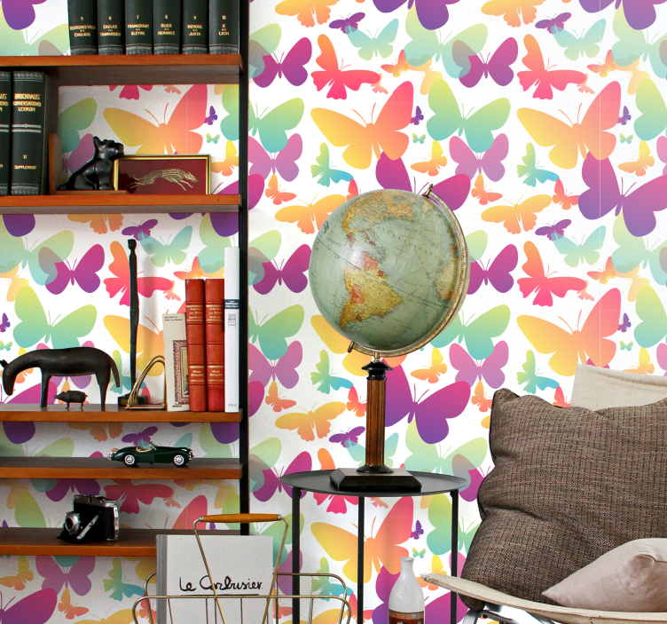 Schmetterling Tapete Farbverlaufsschmetterlinge - TenStickers