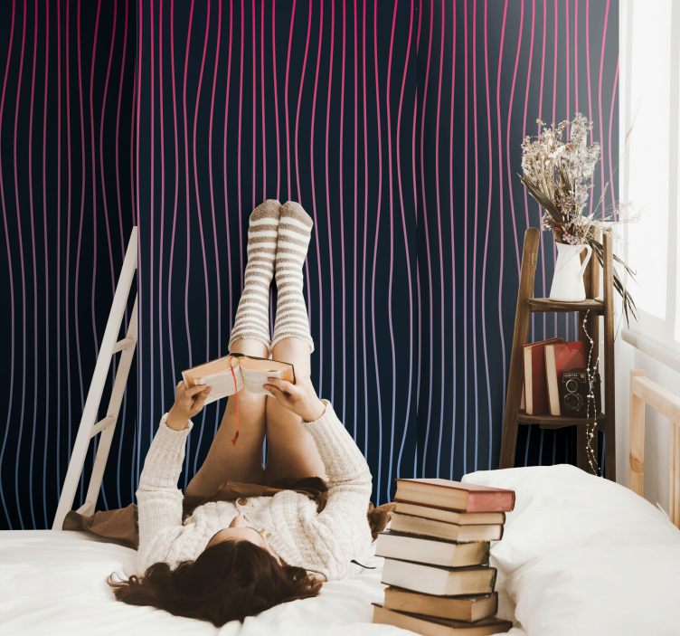 Tapete Jugendzimmer Vaporwave Streifen - TenStickers