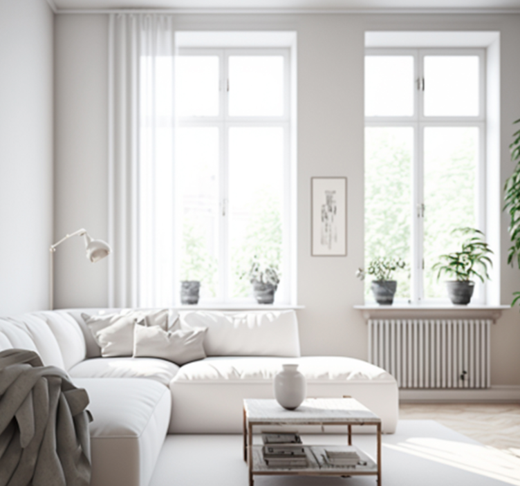 Tapete schlichtes weißes Design - TenStickers