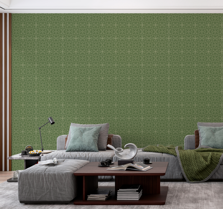 Tapete Barock minimalistisches damastmuster - TenStickers