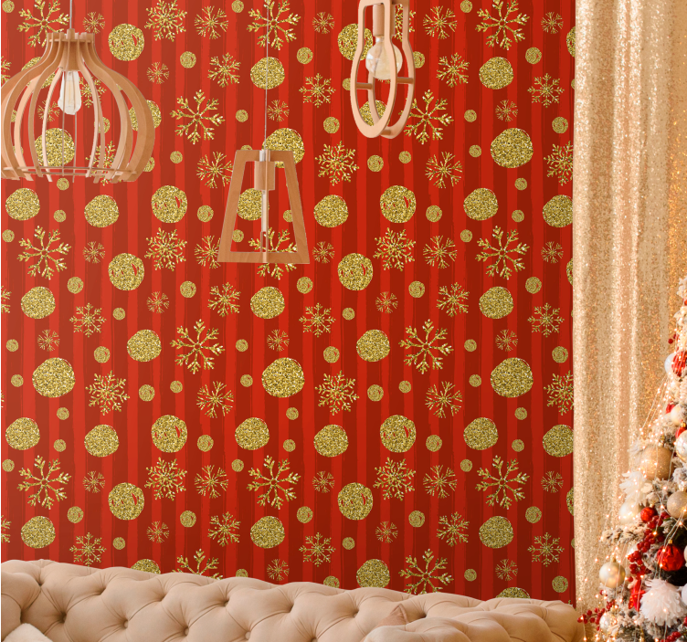 Weihnachtstapete festliche glitzerornamente - TenStickers