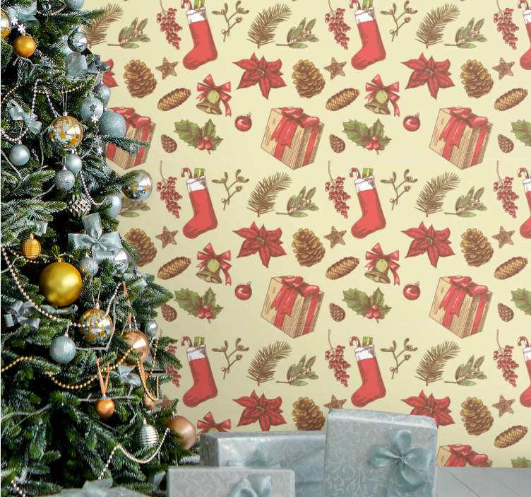 Weihnachtstapete festliches weihnachtsdesign - TenStickers
