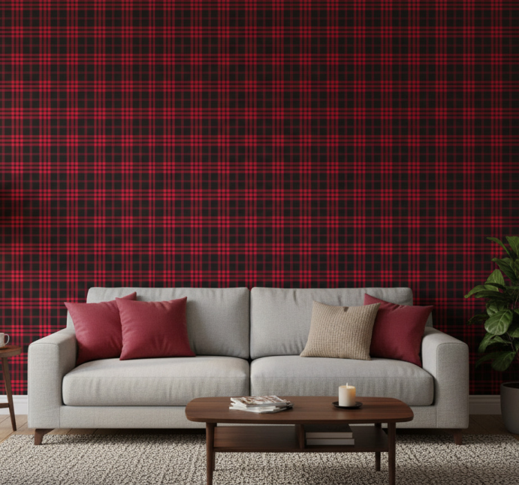 Weihnachtstapete im klassischen tartan-muster - TenStickers