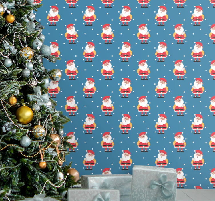 Weihnachtstapete lustige weihnachtsmann-muster - TenStickers