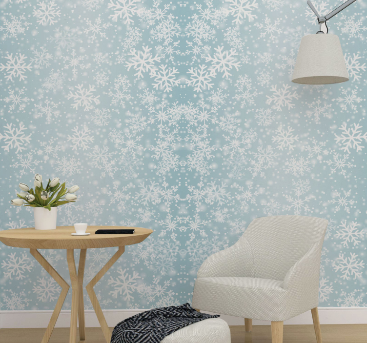 Weihnachtstapete mit schneeflockenmuster - TenStickers