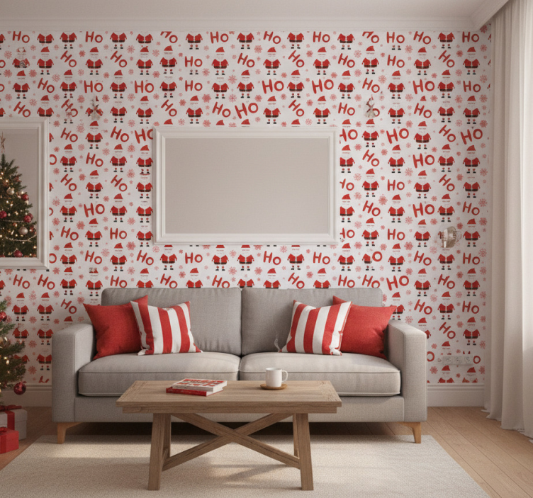 Weihnachtstapete weihnachtsmann hohoho - TenStickers