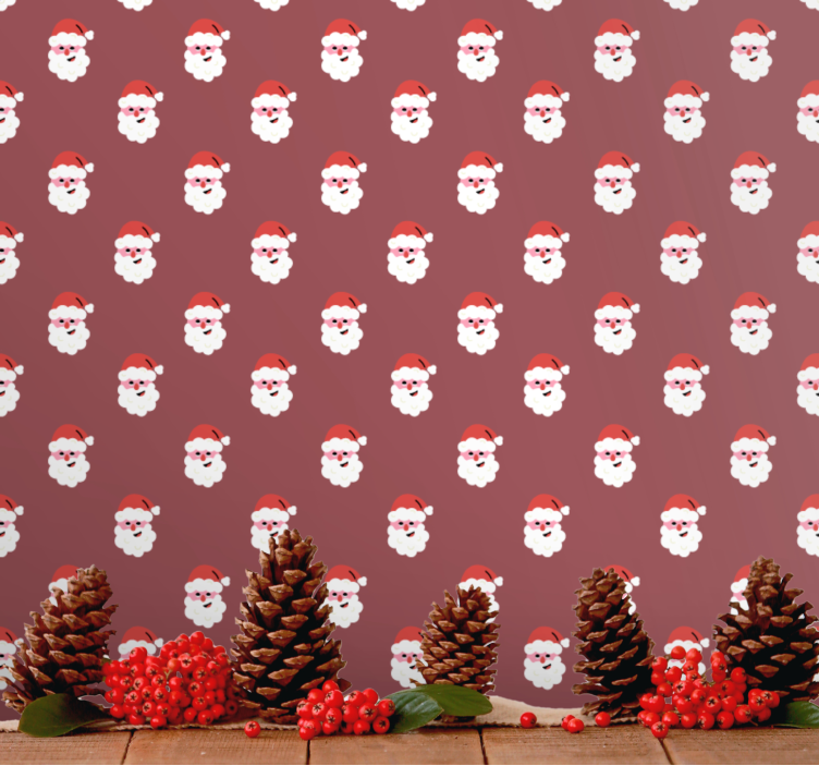 Weihnachtstapete weihnachtsmann-muster - TenStickers