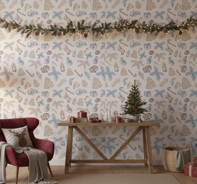 Weihnachtstapete zur weihnachtszeit - TenStickers