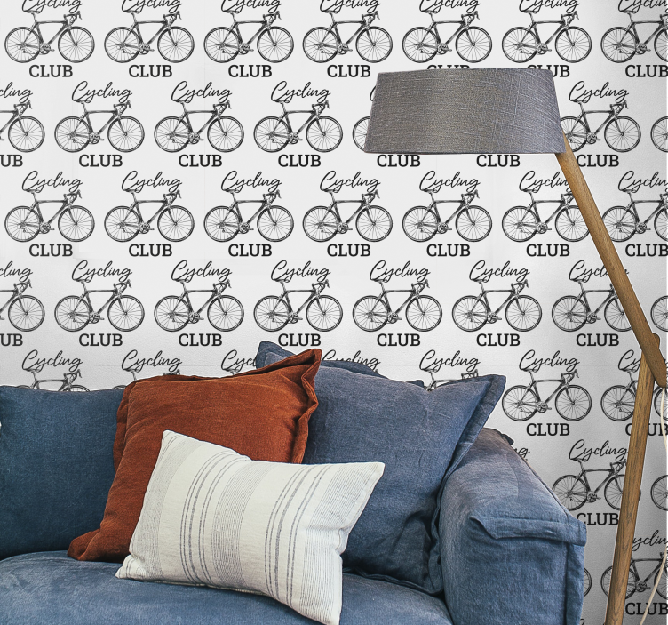 Wohnzimmer Tapete mit Fahrrad Design - TenStickers
