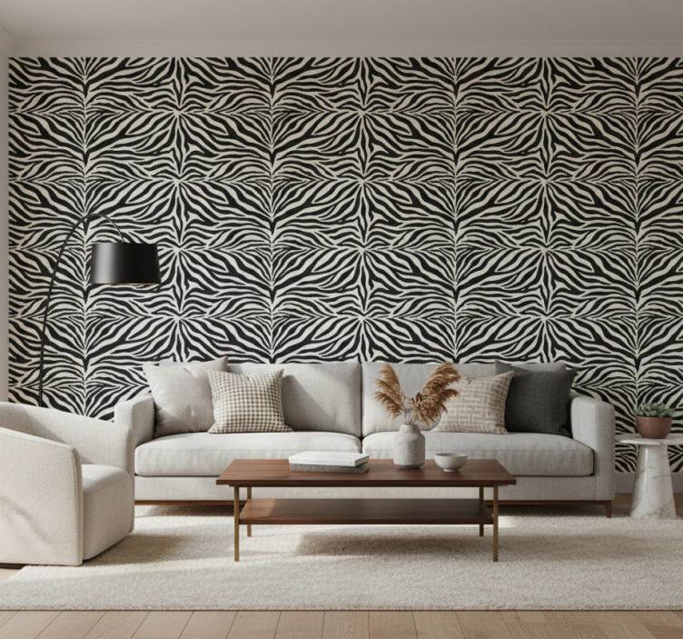 Zebra tapete im realistischen zebra-muster - TenStickers
