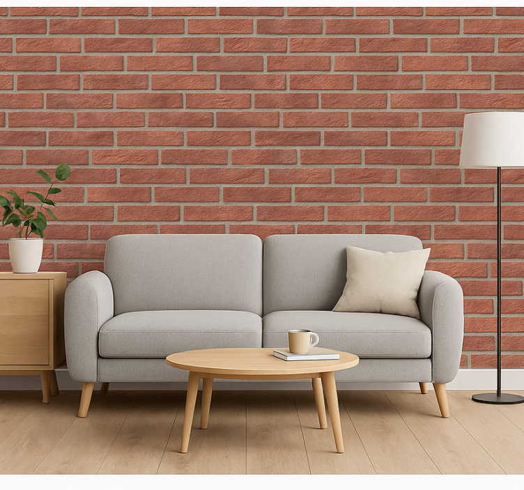 Ziegel tapete blush aquarell garten - TenStickers