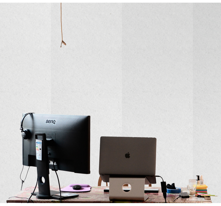 Ziegel Tapete minimalistischer arbeitsplatz - TenStickers