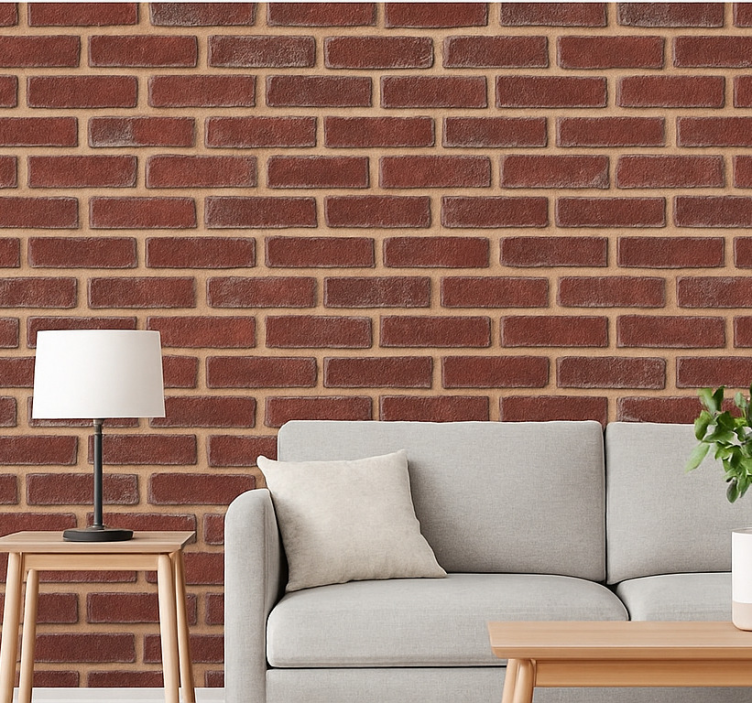 Ziegel tapete wettergegerbter roter ziegel - TenStickers