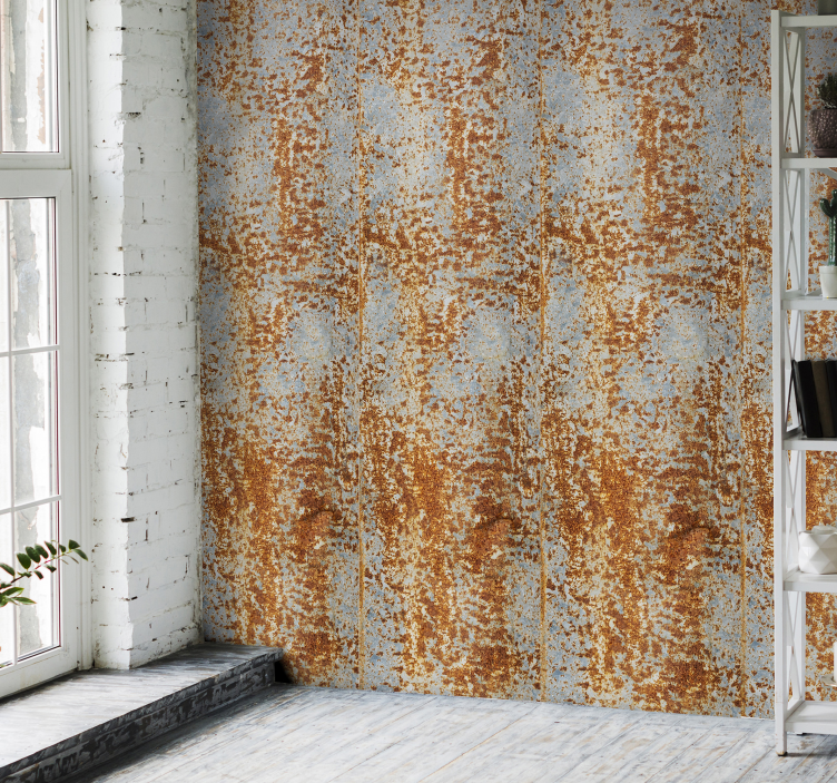 Ziegel Tapete verrostete metallillusion - TenStickers