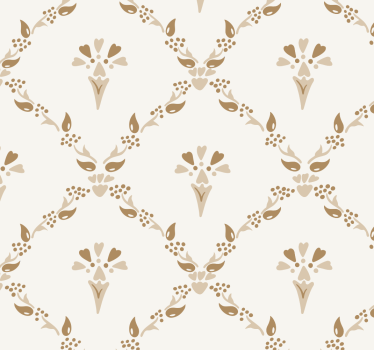 Tapete Beige sechseckiges blumenmuster - TenStickers