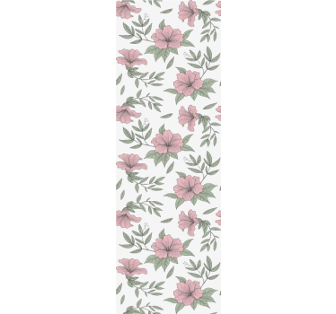 Tapete Esszimmer rosa blumenmotiv - TenStickers