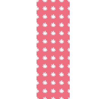 Blumentapete rot-weißes blumenmuster - TenStickers