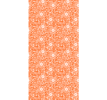 Blumentapete im orangefarbenen paisleymuster - TenStickers