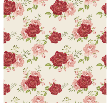 Blumentapete mit anmutigen rosen - TenStickers