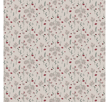 Muster tapete minimalistisch rotes blumenmuster - TenStickers