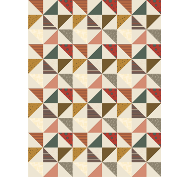 Tapete esszimmer geometrisches patchwork-dreiecksmuster - TenStickers