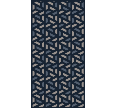 Tapete esszimmer geometrisches blau und grau dreiecksmuster - TenStickers