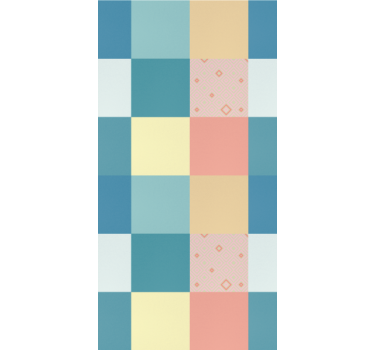 Tapete esszimmer geometrisches pastell-schachbrett - TenStickers