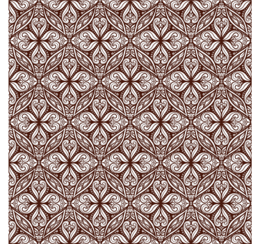 Retro tapete braunes blumenmuster - TenStickers