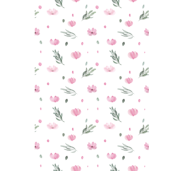 Tapete kinderzimmer zarte pinke minimalblumen - TenStickers