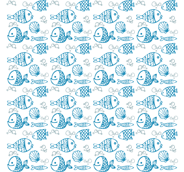 Tapete kinderzimmer blaue fische auf weißem hintergrund - TenStickers