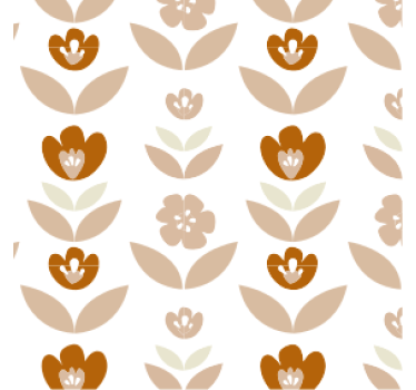 Retro tapete mit 70er jahre blumenmuster - TenStickers