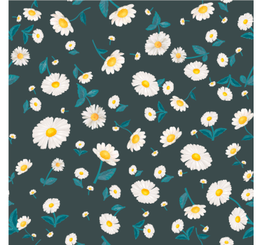 Blumentapete mit gänseblümchenmuster - TenStickers