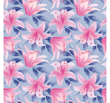 Blumentapete mit rosa und lila aquarellblumen - TenStickers