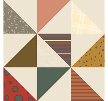 Retro tapete mit geometrischem patchworkdreieckmuster - TenStickers