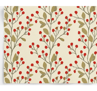 Tapete esszimmer beeren florale blätter - TenStickers