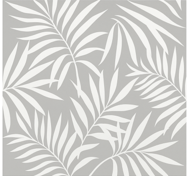 Tapete badezimmer elegante graue blätter - TenStickers