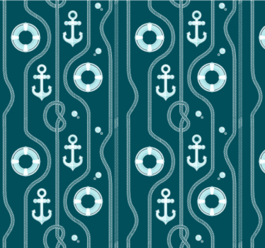 Tapete badezimmer mit blauem maritimen anker - TenStickers