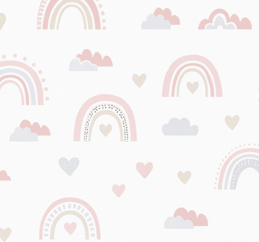 Tapete kinderzimmer im rosa regenbogen design - TenStickers