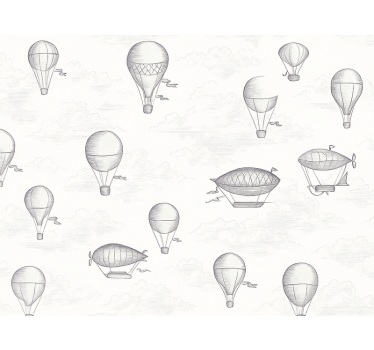 Tapete klassisch vintage himmel und luftschiffe - TenStickers