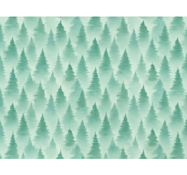Tapete landschaft nebeliger kieferwald - TenStickers
