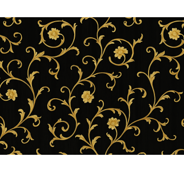 Tapete barock goldene scrollen mitternachts-schwarz - TenStickers