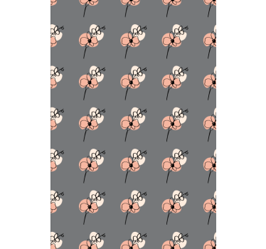 Blumentapete mit abstraktem orchideen-liniendesign - TenStickers