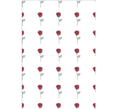 Blumentapete mit niedlichem roten rosen-linienartdesign - TenStickers