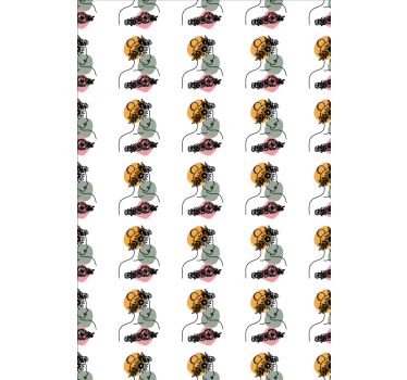 Blumentapete mit erstaunlichem frauenblumenmotiv - TenStickers
