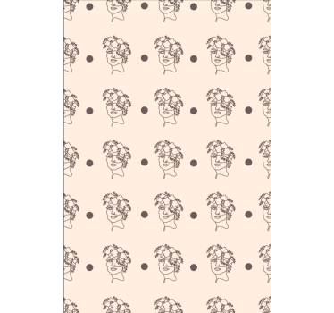 Blumentapete silhouette minimalistische süße frau floral - TenStickers