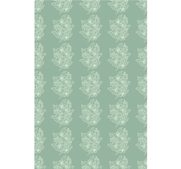 Blumentapete in grünem minimalistischem blumenmuster - TenStickers