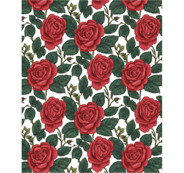 Blumentapete mit roten rosenoptik (b09yd2z7zz) - TenStickers